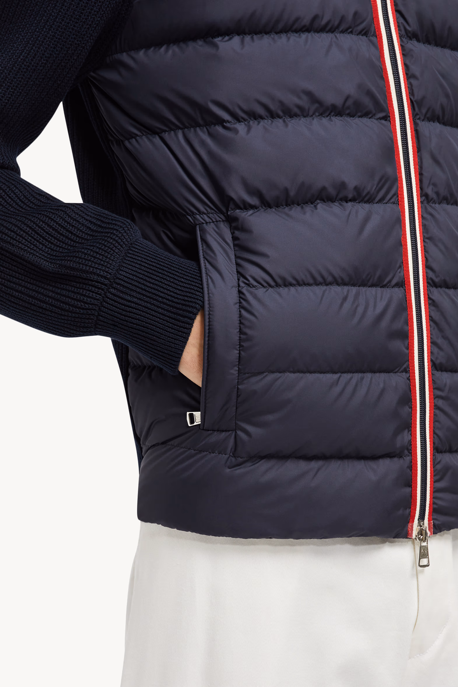 Cárdigan acolchado de algodón con cremallera Hombre Azul marino Moncler 6